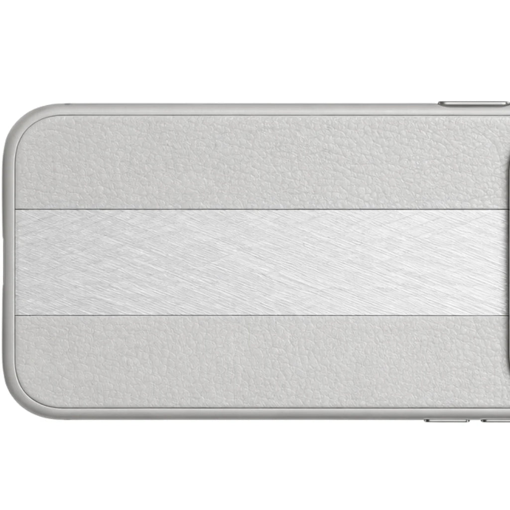 iPhone 13 / 14 / 15 / 16 / 17 Pro Max – Grey Dual Texture Leather Case