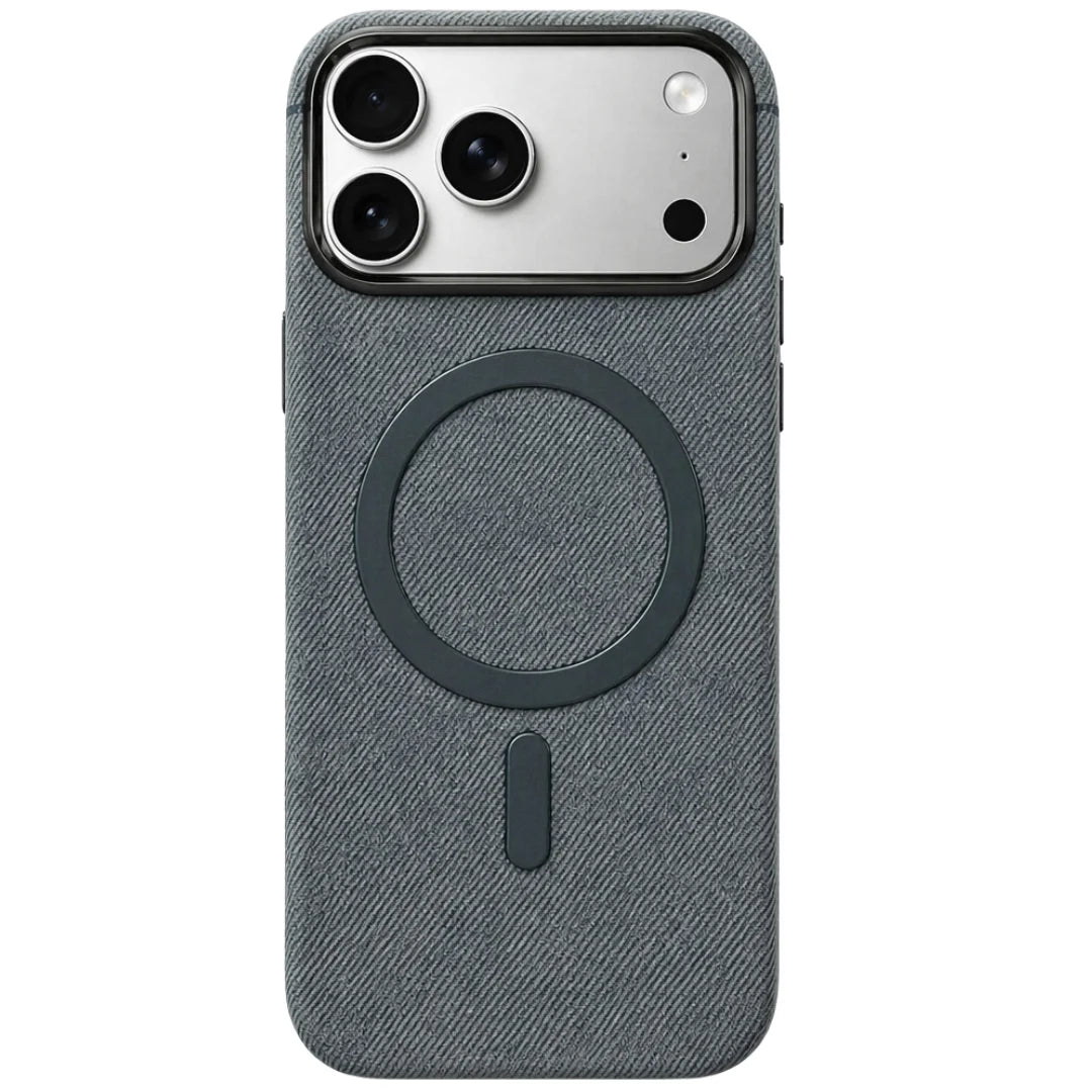 iPhone 13 / 14 / 15 / 16 / 17 Pro Max – Grey Fabric MagSafe Case