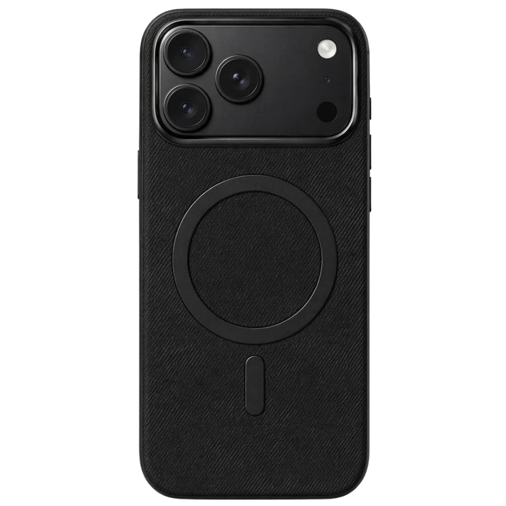 iPhone 13 / 14 / 15 / 16 / 17 Pro Max – Black Fabric MagSafe Case