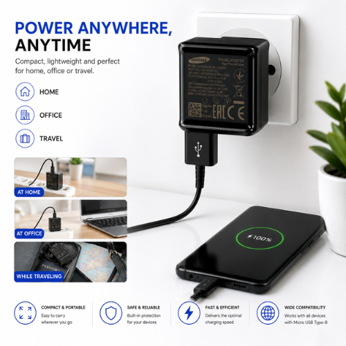 Android USB to Micro USB Charger with Free Cable